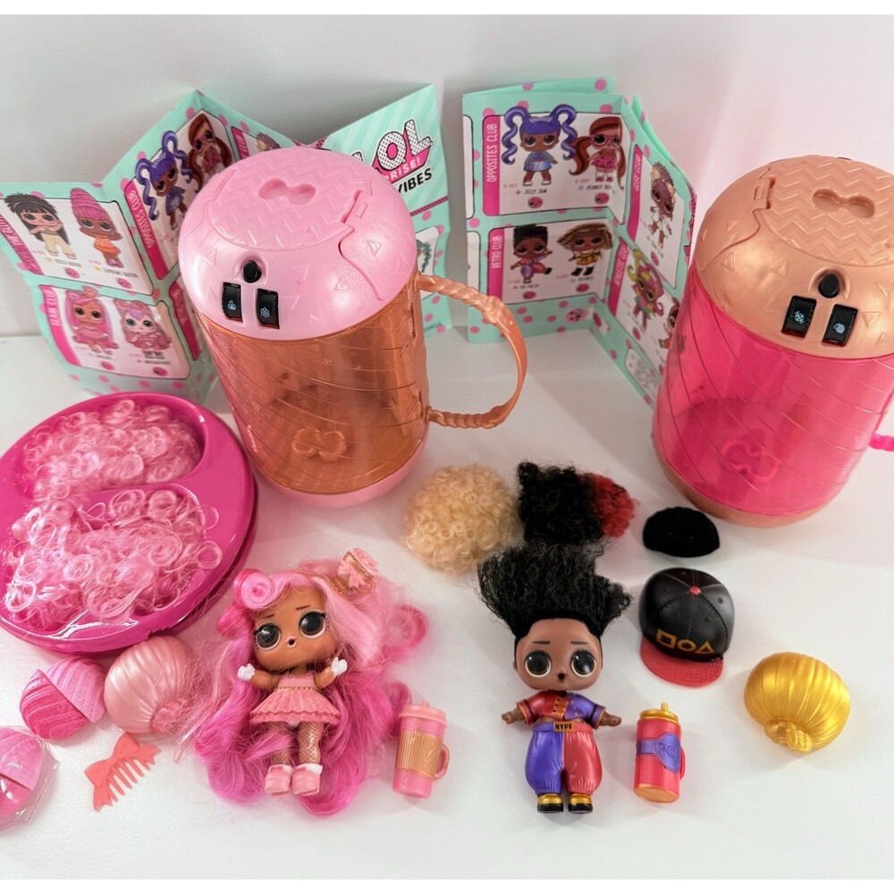 LOL Surprise 2 Dolls Hairvibes Darling and Da Fresh with Accessories, 2 Capsules